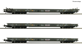 Roco 6600092 - H0 - 3-tlg. Set Niederflurwagen Rollende Autobahn, HUPAC, Ep. V-VI